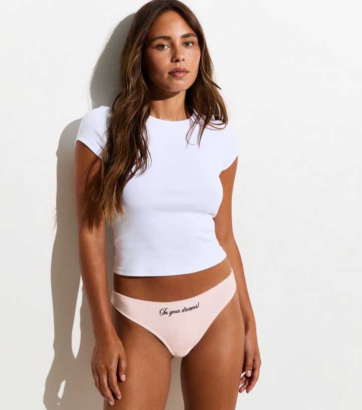 Pink With Cotton In Your Dreams Pointelle Thong