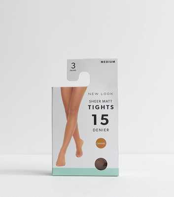 Pack of 3 Caramel Sheer Matt 15 Denier Tights