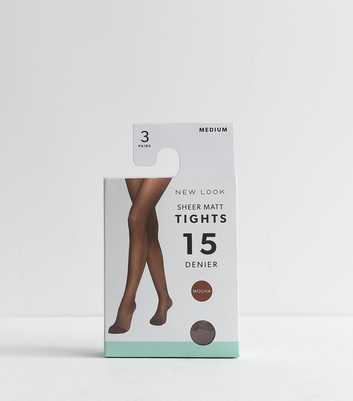 Pack of 3 Mocha Brown Sheer Matt 15 Denier Tights