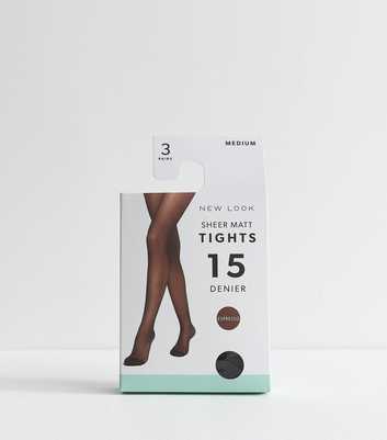 Pack of 3 Dark Brown Sheer Matt 15 Denier Tights