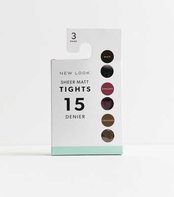 Pack of 3 Red Sheer Matte 15 Denier Tights