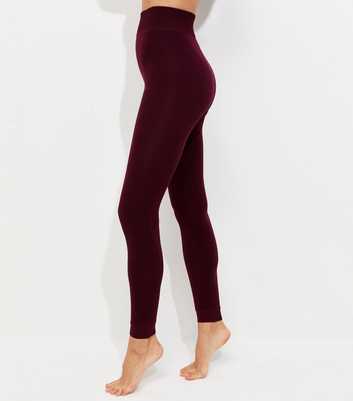 Dark Burgundy Fleece Lined Leggings