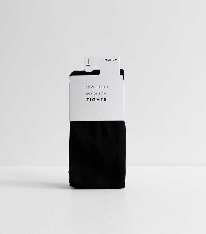 Black Cotton Rich Tights