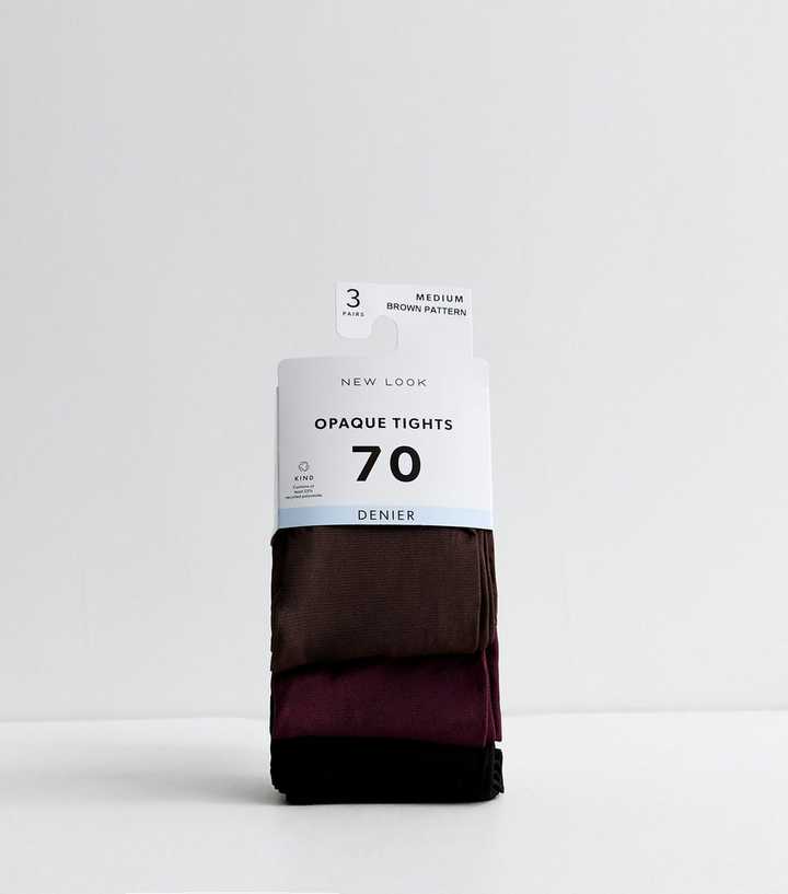 Pack of 3 Black 70 Denier Opaque Tights