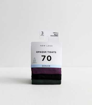 Pack of 3 Multicolour 70 Denier Tights