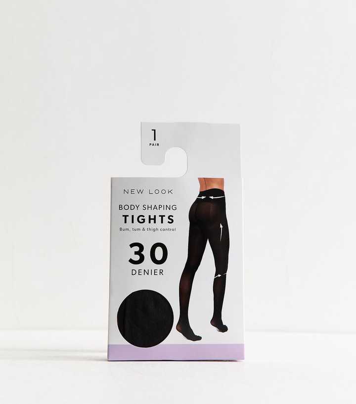 Black 30 Denier Lycra Body Shaping Tights