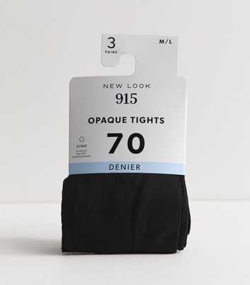 Pack of 3 Black 70 Denier Opaque Tights