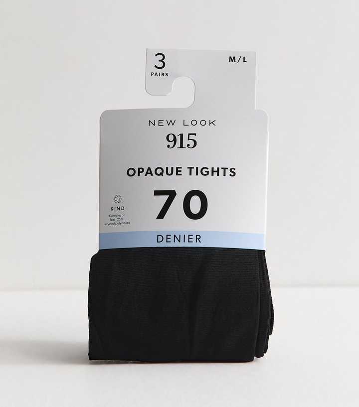 Pack of 3 Black 70 Denier Opaque Tights