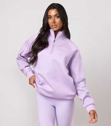 Gym King Lilac High Neck Quarter Zip Sweatshirt