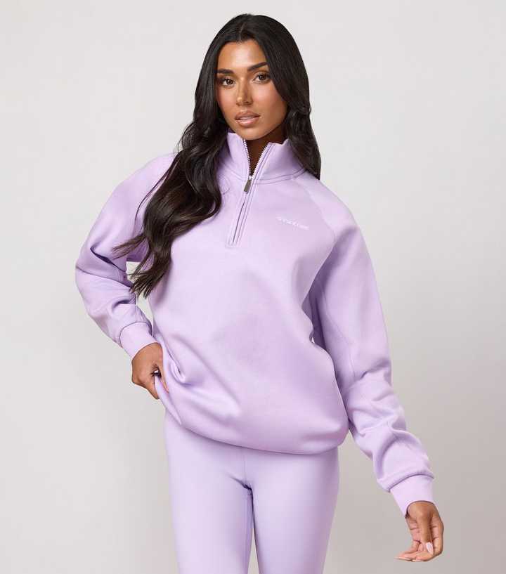 Gym King Lilac High Neck Quarter Zip Sweatshirt