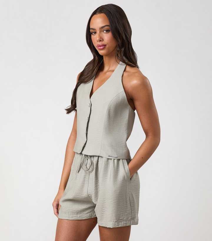 Gym King Light Khaki Halterneck Top