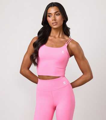 Gym King Bright Pink 365 Logo Print Tank Top