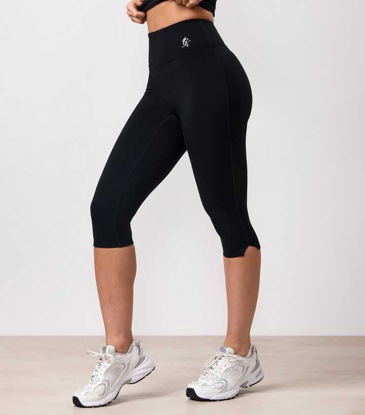 Gym King Black 365 Logo Print Capri Leggings