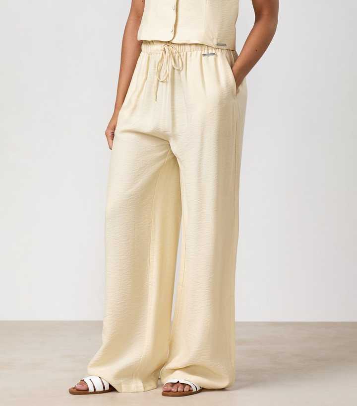 Gym King Light Yellow Wide Leg Trousers