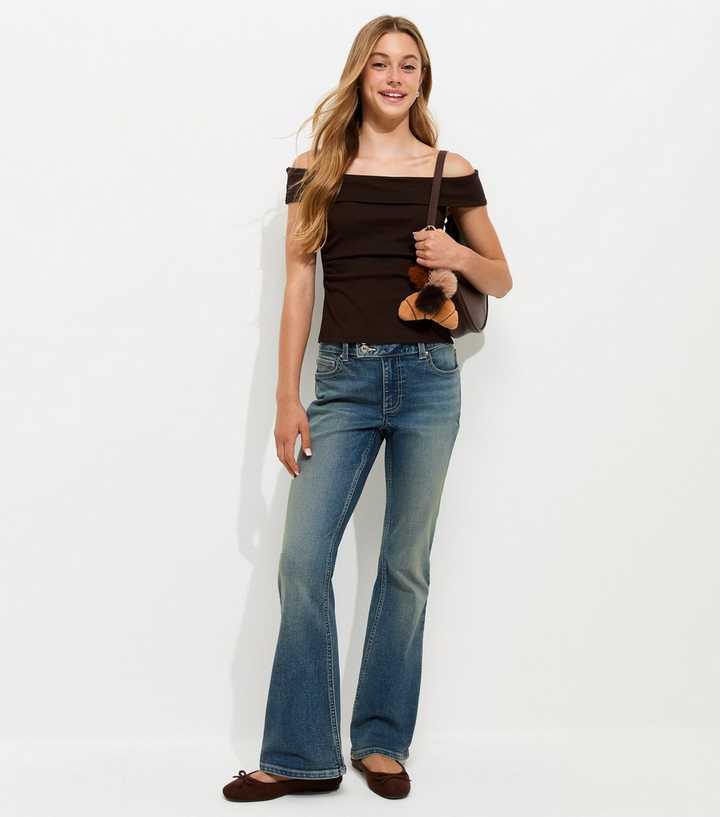 Girls Blue Low rise Flared Jeans