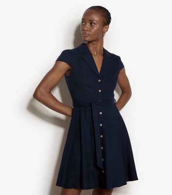 new look shirt dresses Black Belted Crinkled Mini Shirt Dress