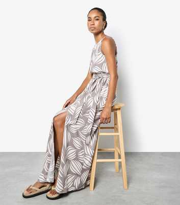 Apricot Stone Oversized Shell Print Maxi Dress