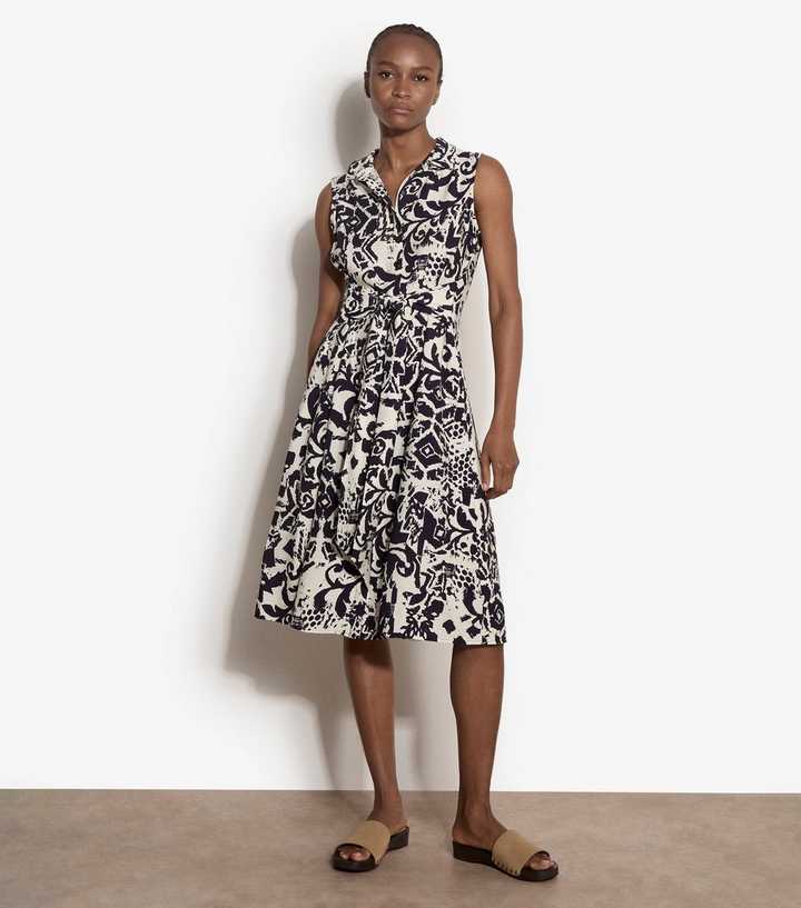 Apricot Navy Tile Print Tie Front Shirt Dress | New Look Apricot Navy Tile Print Tie Front Shirt Dress | New Look