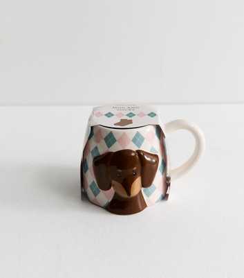 White Sausage Dog Mug and Socks Set