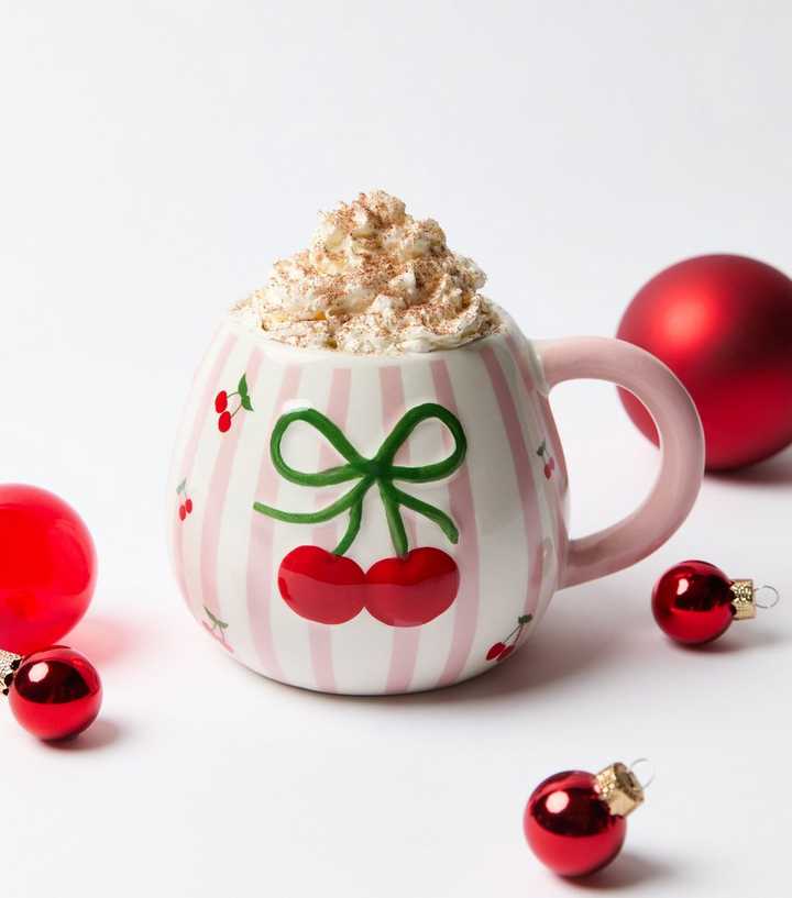 Pink Ceramic Cherry Mug 400ml