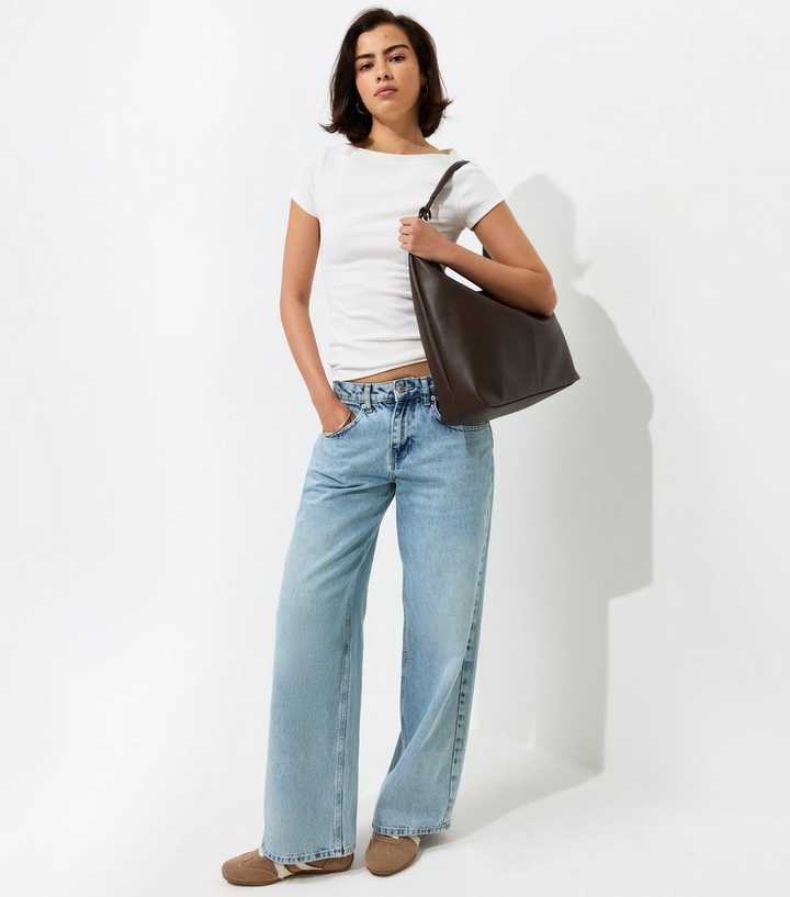 Off White Cotton Rich Slash Neck T-Shirt