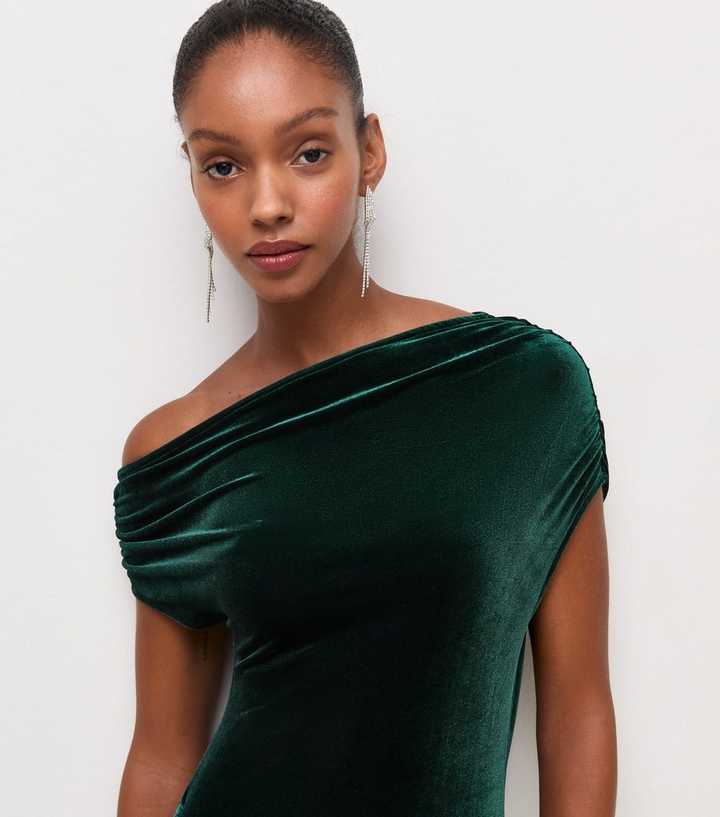 dark green velvet off the shoulder dress Size:9/XXXL Avidlove Green Maternity Dress color-burnt-orange Evening dress The short length adds