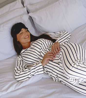 Loungeable Black Pinstripe Velour Super Soft Pyjama Set