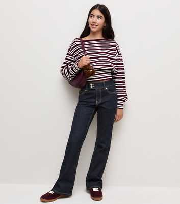 Girls Blue Slim Leg Flared Jeans