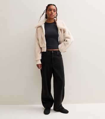 Girls Black Slinky Cap Sleeve T-Shirt