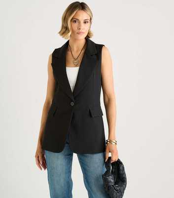 Gini London Black Tailored Sleeveless Blazer