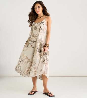 Gini London White Floral Strappy Midi Dress