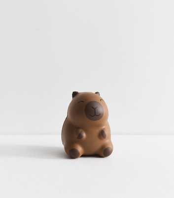 Dark Brown Smiley Capybara Stress Ball