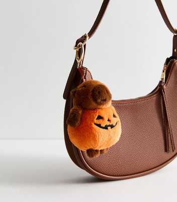 Orange Halloween Capybara Pumpkin Plush Bag Charm