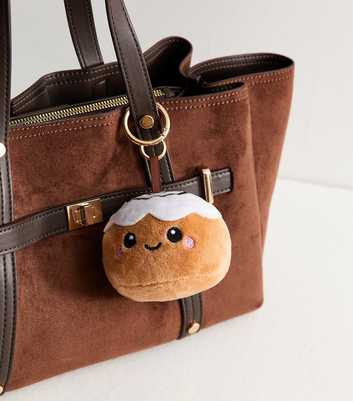 Light Brown Plush Cinnamon Swirl Bag Charm