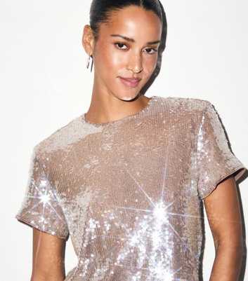 Mink Sequin Short Sleeve T-Shirt