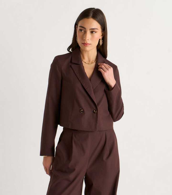 Gini London Dark Brown Double Breasted Jacket
