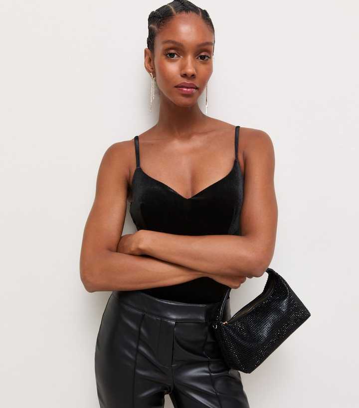 Black Velvet Jersey Bodysuit