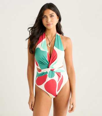 Gini London Multicolour Twist Front Swimsuit