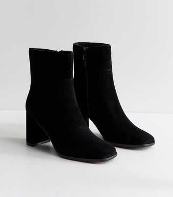 Black Premium Real Suede Ankle Boots