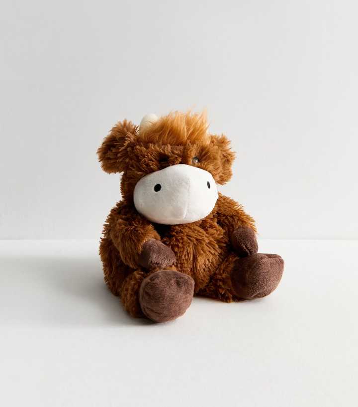 Brown Plush Highland Cow Microwaveable Hottie
