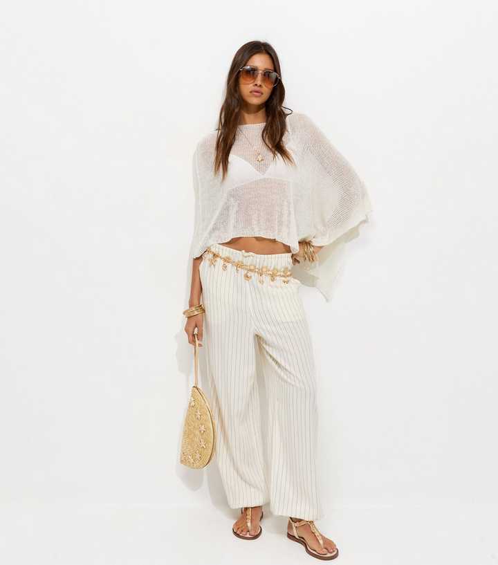 White Knitted Poncho