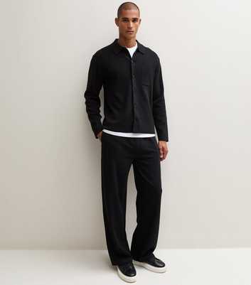 Black Cotton Rich Wide Leg Joggers
