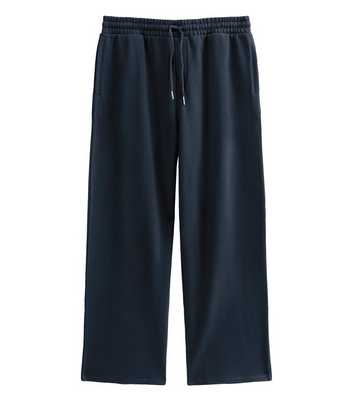 Navy Cotton Rich Wide Leg Joggers
