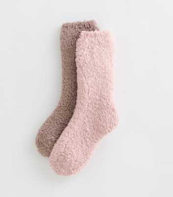 Pack of 2 Pink Cosy Knit Ankle Socks