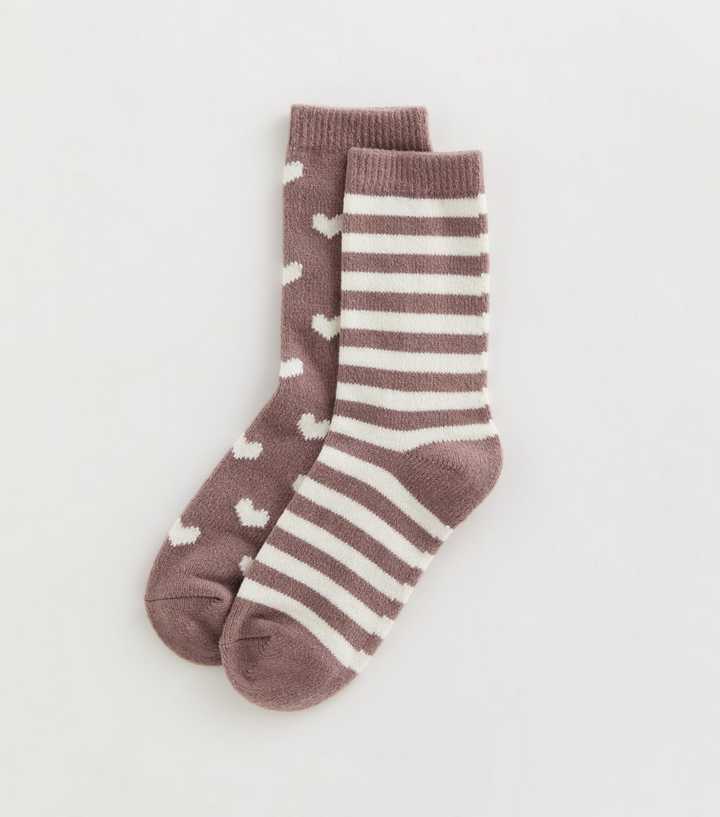 Pack of 2 Oatmeal Knit Patterned Ankle Socks