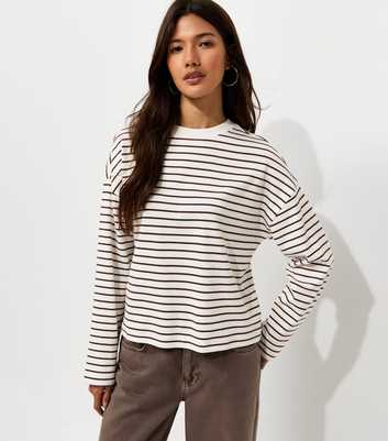 Premium Brown Striped Long Sleeve Top