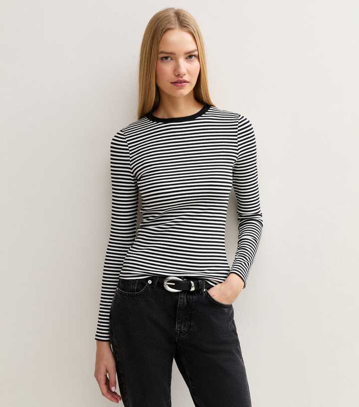 Premium Black Striped Long Sleeve T-Shirt