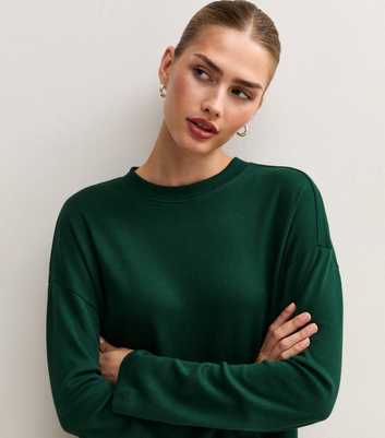 Premium Dark Green Heavyweight Cotton Long Sleeve Skater T-Shirt