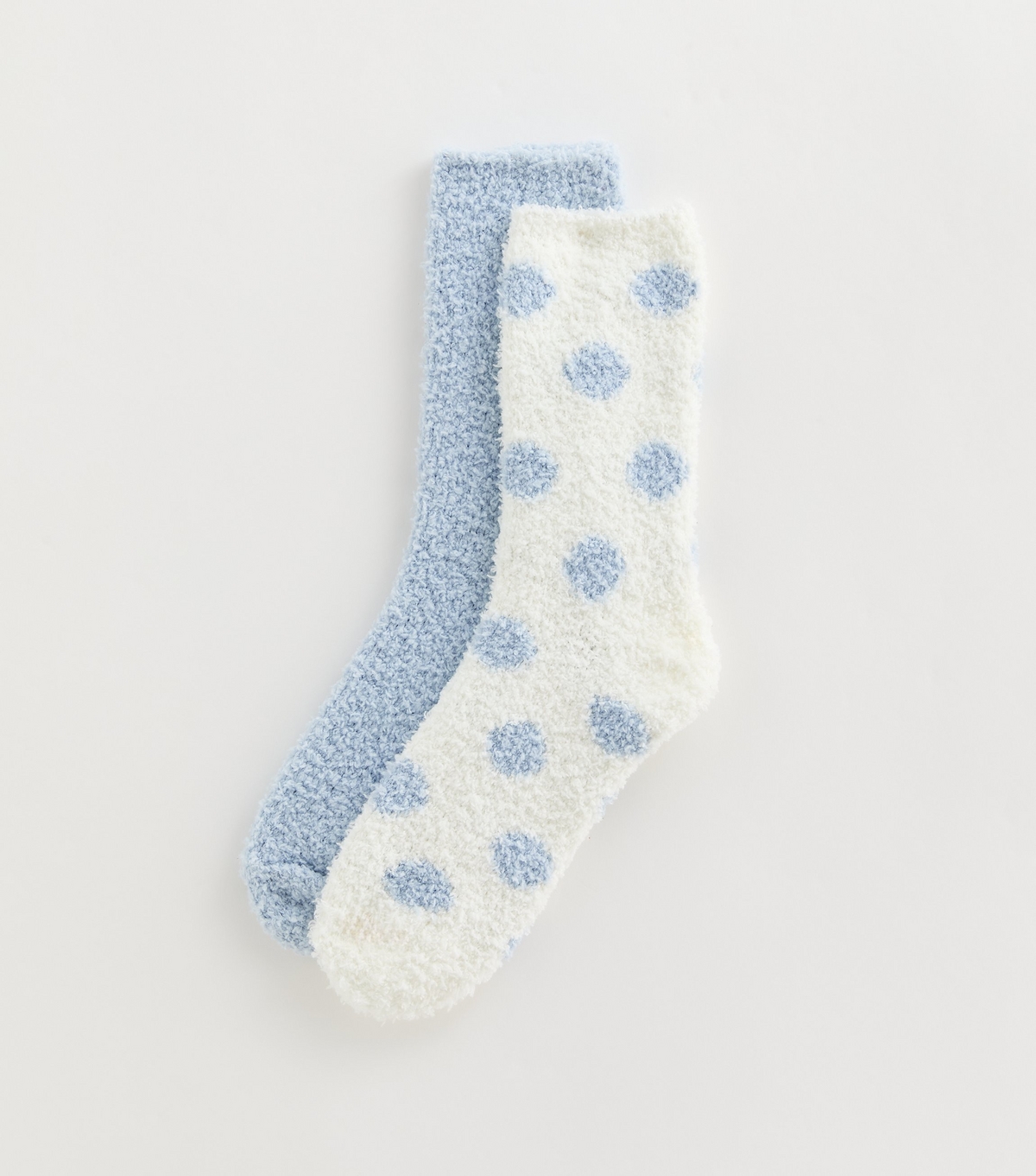 Pack of 2 Cream and Blue Fluffy Ankle Socks New Look