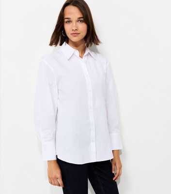 White Cotton Poplin Oversized Shirt